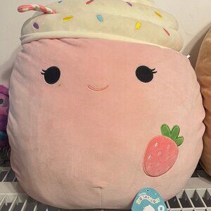 Squishmallows Sandina the Strawberry Shake 20" Plush Toy